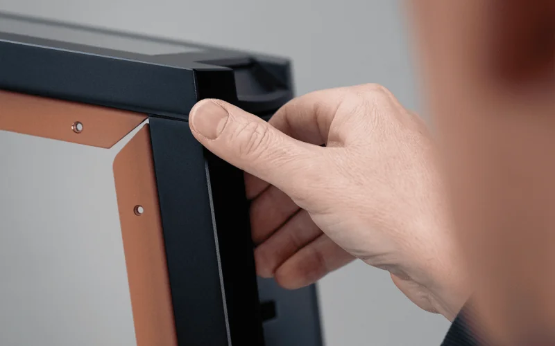 Inspection of an M-880 cabinet during production